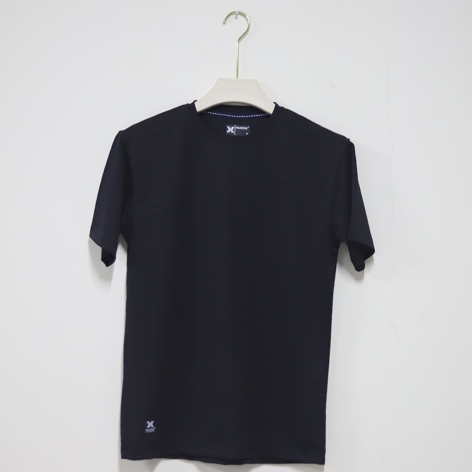 Striped Men Half Hand T-Shirt Black