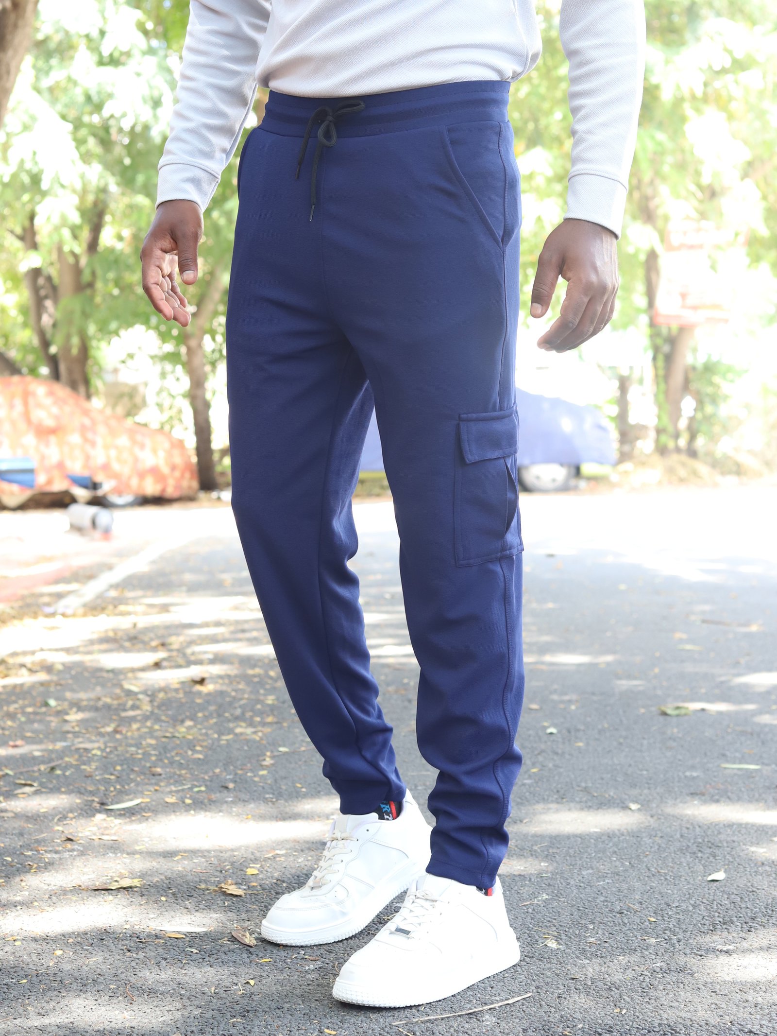 Mens Track Pant  With Pockets(Navy Blue)