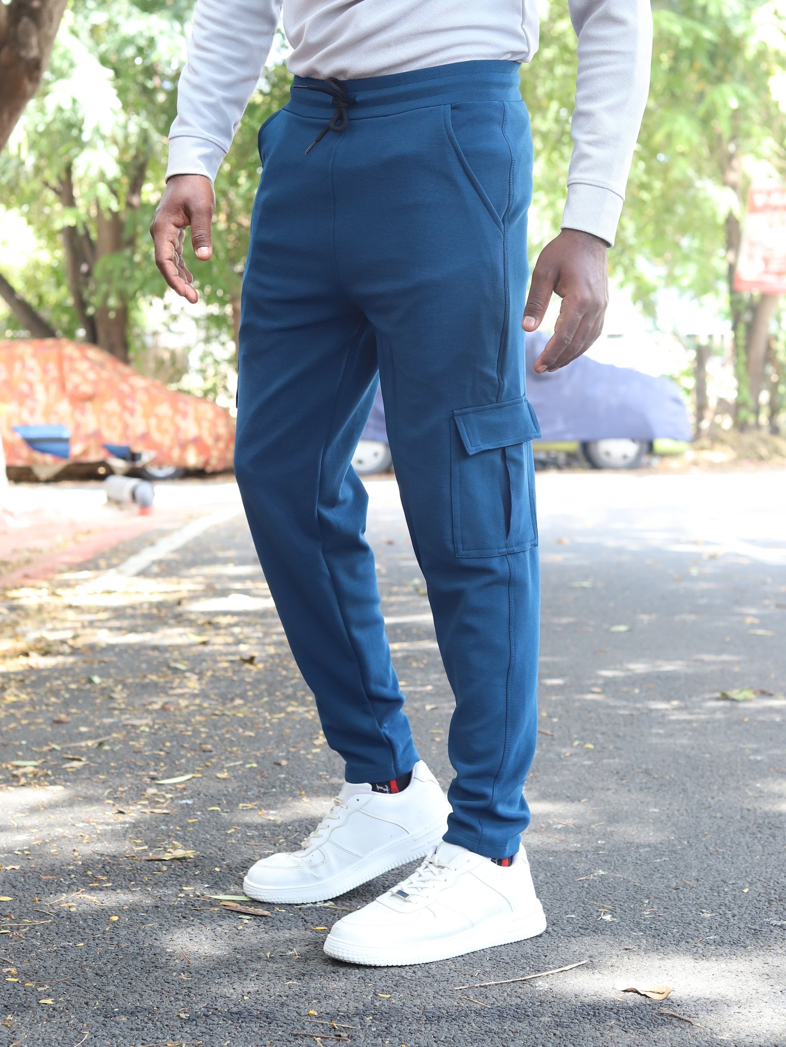 Mens Track Pant  With Pockets(Teal blue)