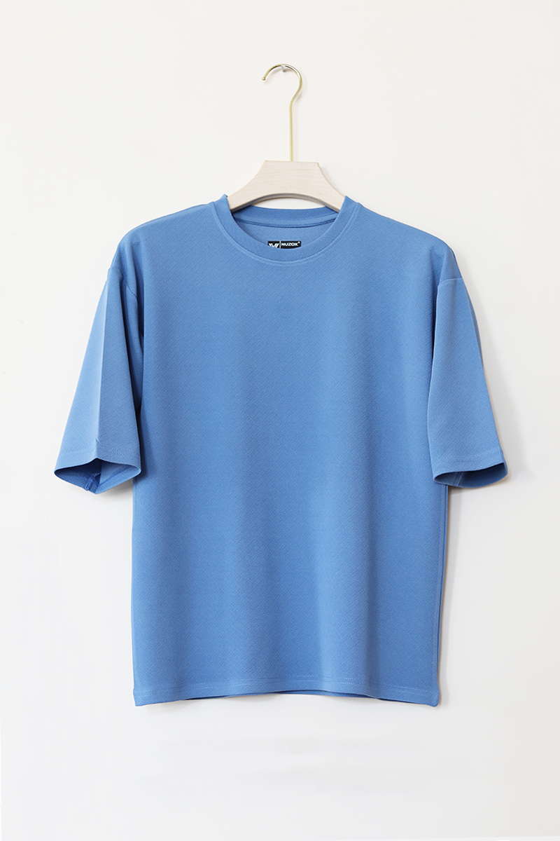 High Sleeve Oversized T Shirt (Blue)