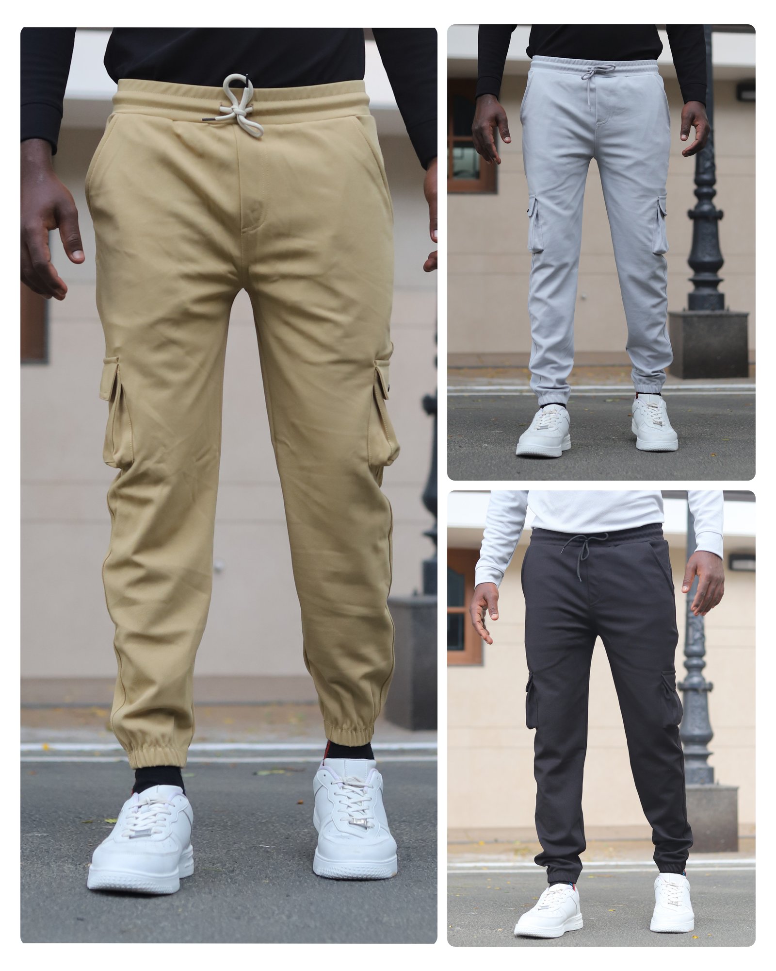 Cargo Pants Pack 3 Combo ( Black,Blue,LGrey)