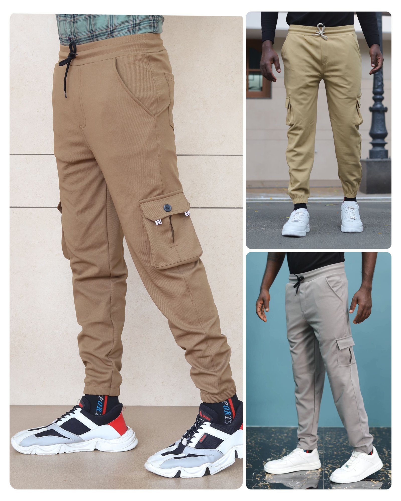 Cargo Pants Pack 3 Combo ( Black,Blue,LGrey)