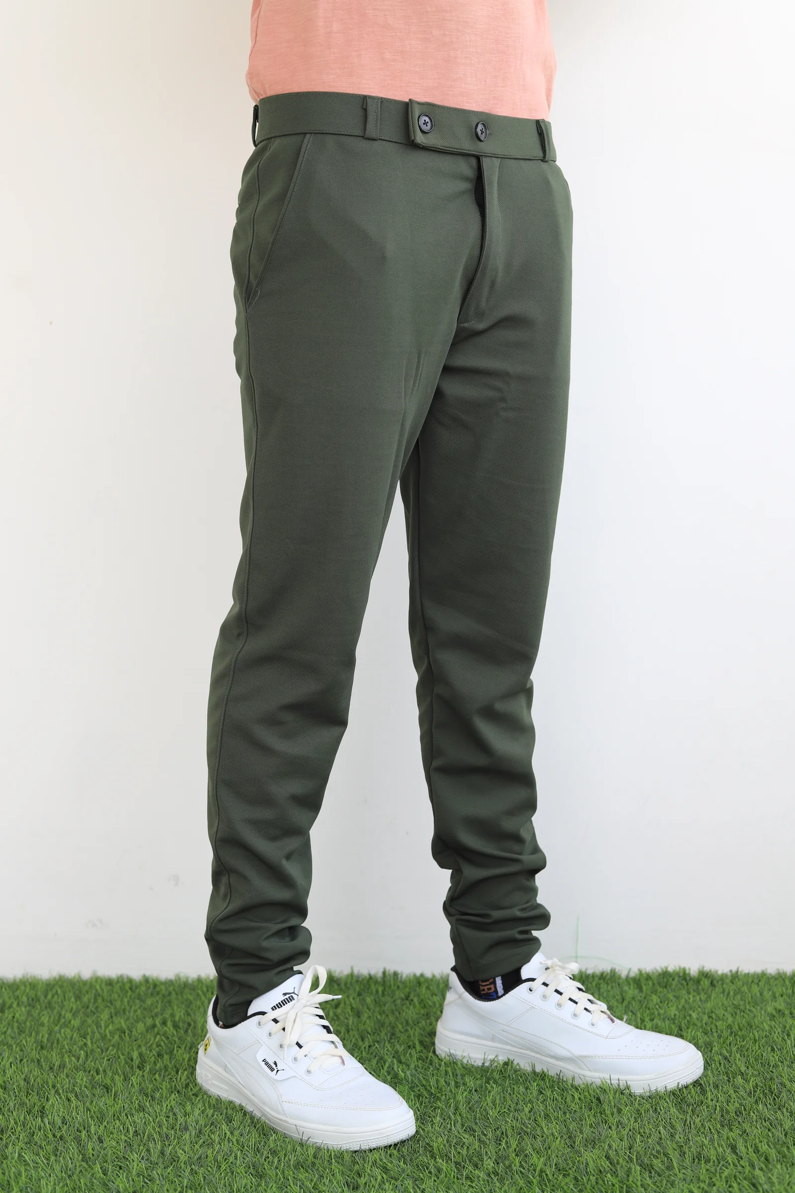 Lycra Formal Pant for Men(Olive Green)