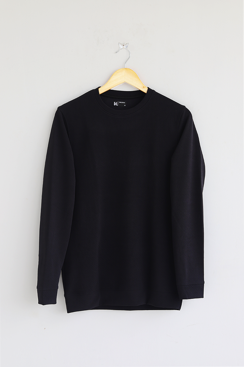 Plain Full Hand T-Shirt Lycra ( Black)