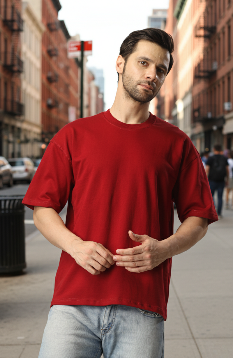 Oversize  T-Shirt Unisex (Maroon)
