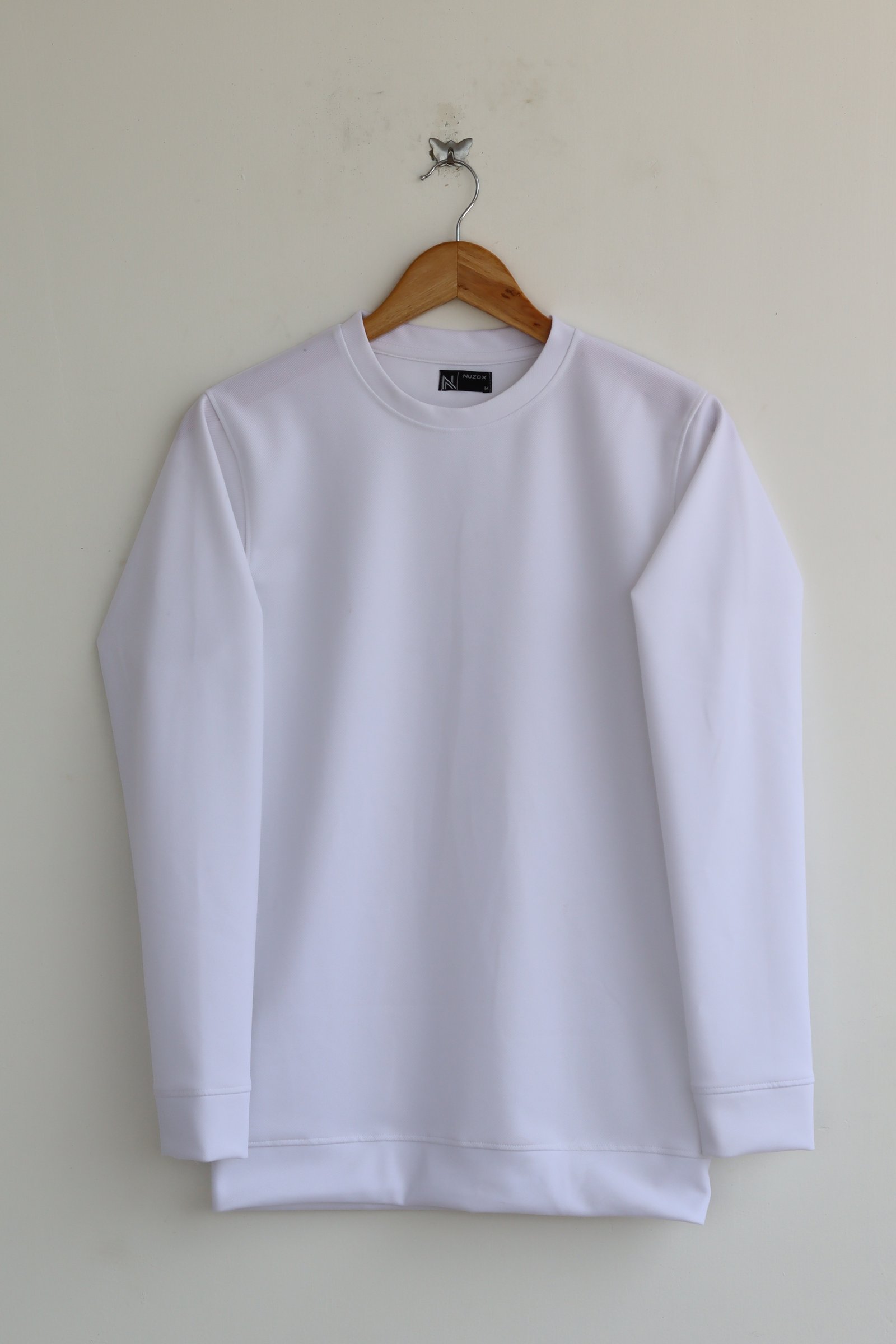 Plain Full Hand T-Shirt Lycra (White)