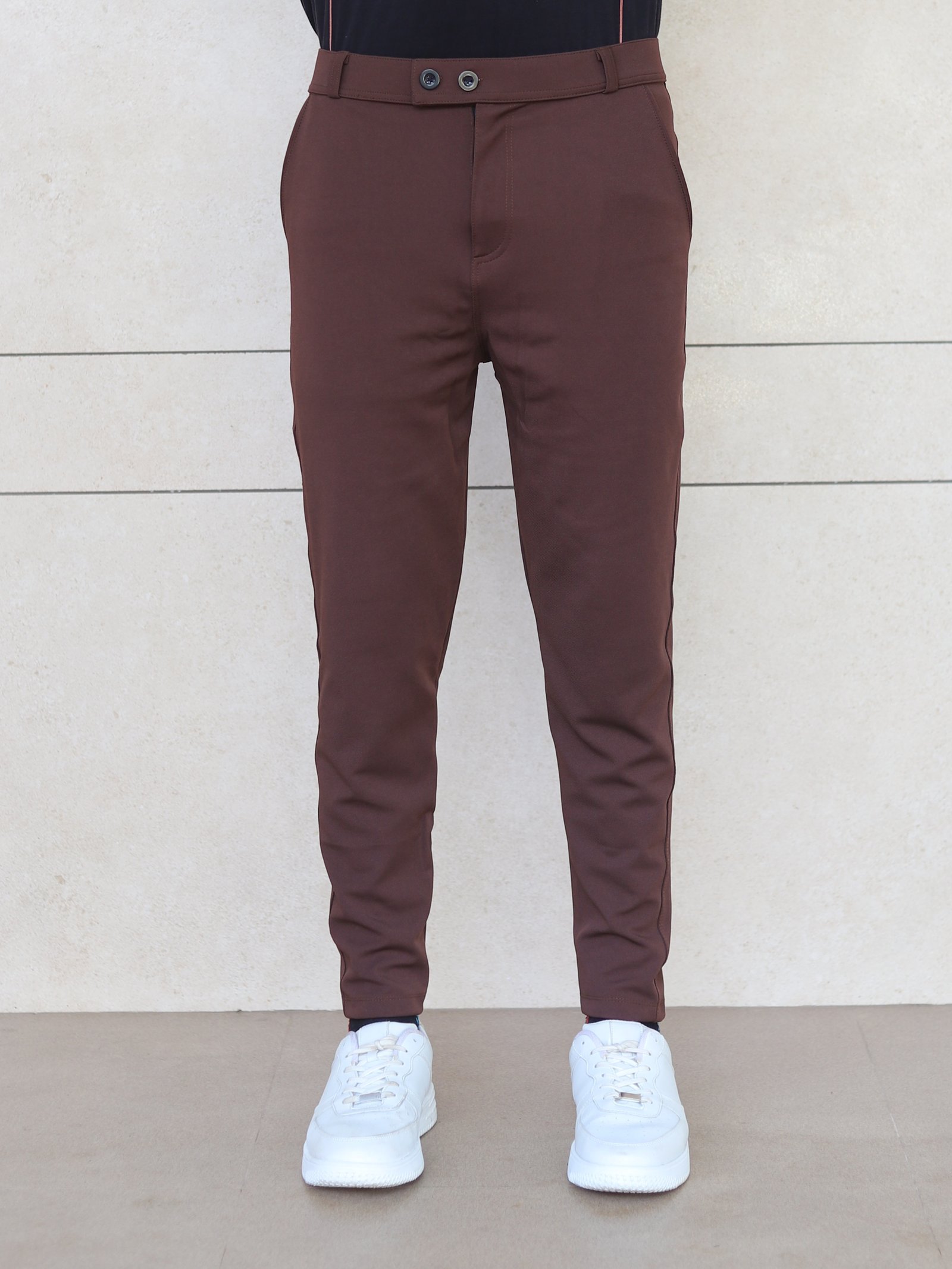 Lycra Formal Pant for Men (Brown)