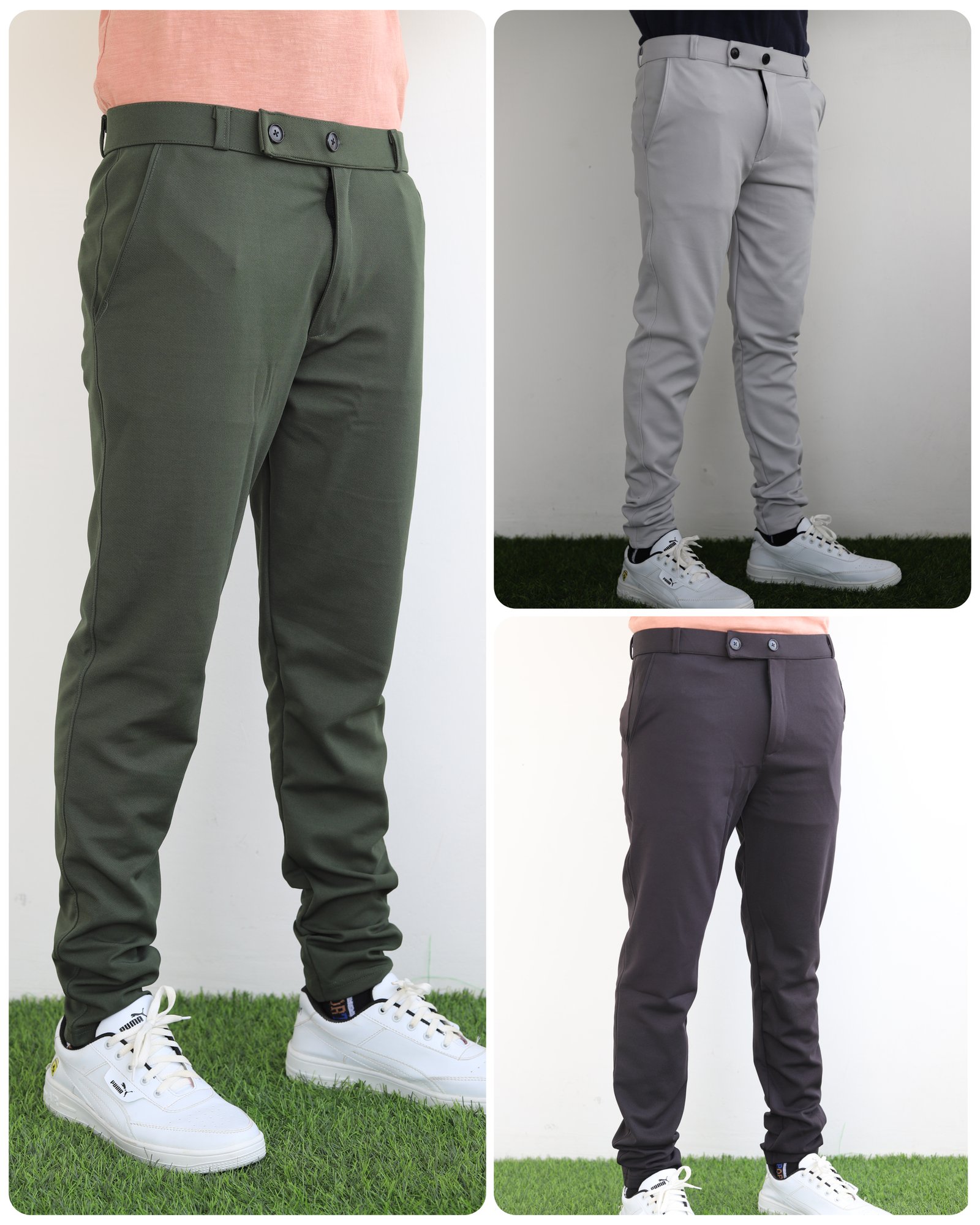 Formal Pant 3 Combo (LGrey,Black,Olive Green)