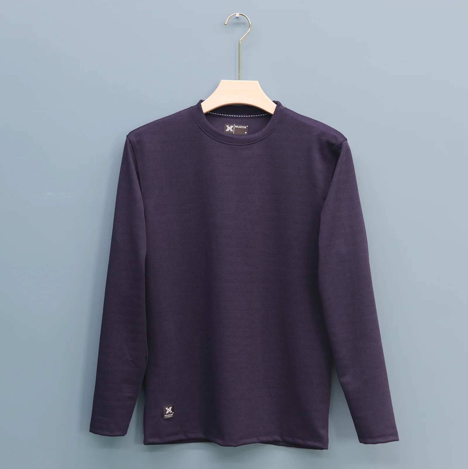 Plain Full Hand T-Shirt Lycra (NAVY)